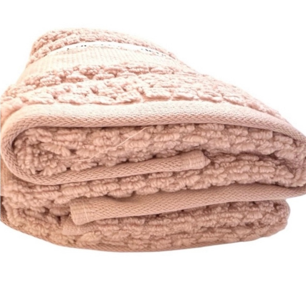 Cotton Hand Towels Set of 2 Pale Dusty Pink NEW - Picture 6 of 7